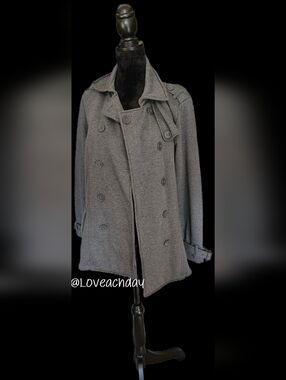 ✨️Torrid-Double-Breasted Gray Peacoat